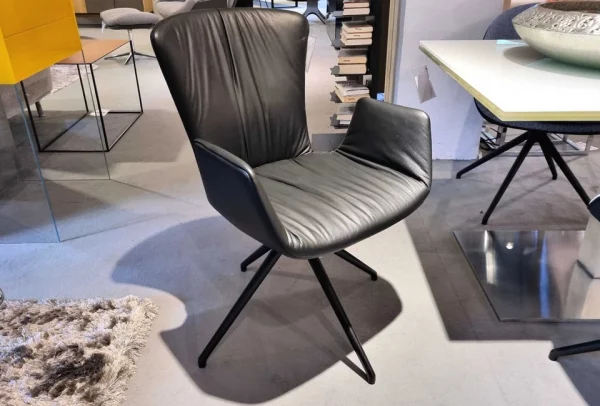 Draenert - 2x Stuhl Dexter Leder schwarz - LP 3.400,- EUR