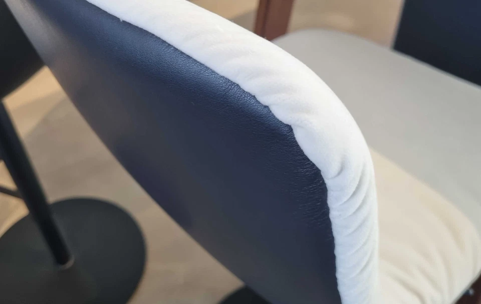 Freifrau - 4x Barhocker Leya Stoff weiß / Leder schwarz - LP 5.784,- EUR – Bild 4