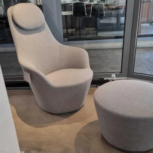 B&B Italia - Sessel + Hocker Habor Stoff grau - LP 5.145,- EUR