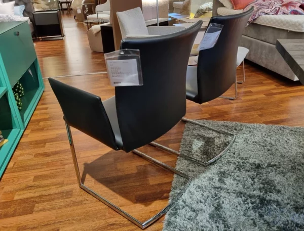 Draenert - 4x Stuhl Nobile Swing Leder schwarz - LP 4.878,- EUR – Bild 2