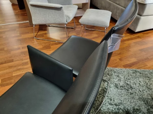 Draenert - 4x Stuhl Nobile Swing Leder schwarz - LP 4.878,- EUR – Bild 4
