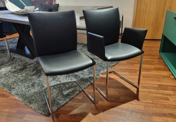 Draenert - 4x Stuhl Nobile Swing Leder schwarz - LP 4.878,- EUR – Bild 5