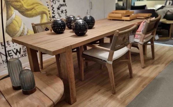 Gommaire - Tisch Jacob + 4x Stuhl Fiona Outdoor Teak / Geflecht - LP 6.271,- EUR – Bild 10